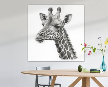 Giraffe portret van Poster Art Shop