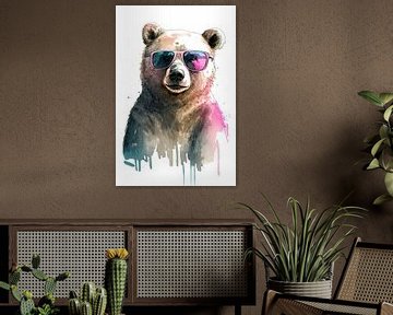 Bear in Shades van Poster Art Shop