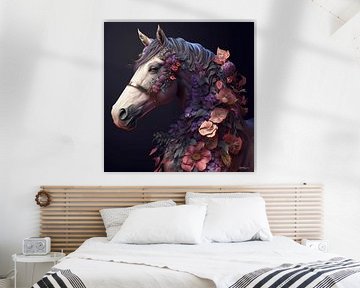 horse with flowers by Gelissen Artworks