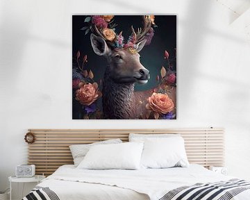 hert met bloemen van Gelissen Artworks