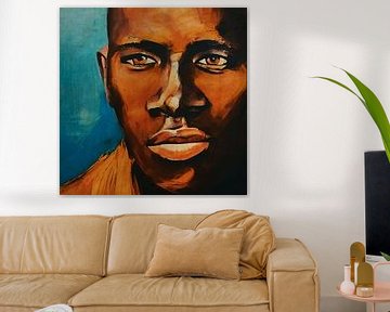 Afro man stylized portrait