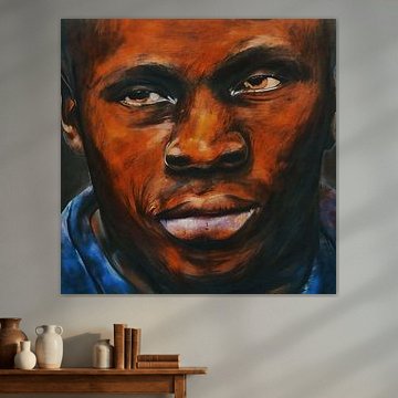 Afro man in close up