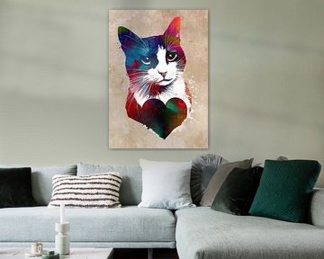 Cat love graphic art #cat van JBJart Justyna Jaszke