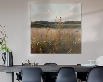 Wildblumen auf einem Feld (Ölfarbe) von Henk van Holten