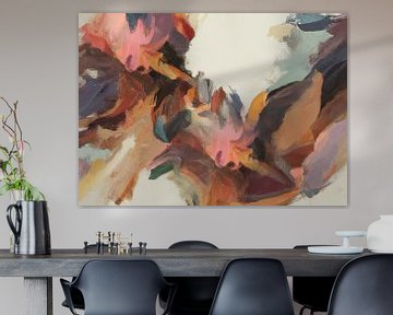 Kleurrijk en abstract expressief schilderij van Carla Van Iersel