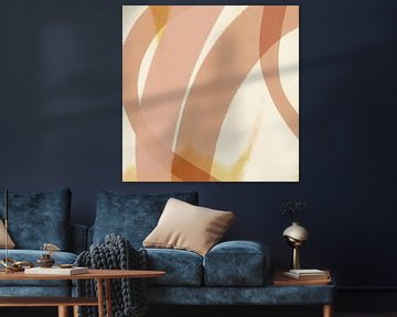 Modern shapes and lines abstract art in pastel colors no 10_3 by Dina Dankers