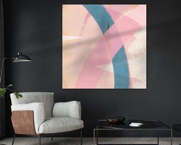 Modern shapes and lines abstract art in pastel colors no 4_3 by Dina Dankers