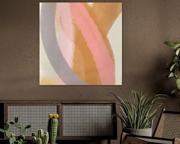 Moderne vormen en lijnen abstracte kunst in pastelkleuren nr 3_3 van Dina Dankers
