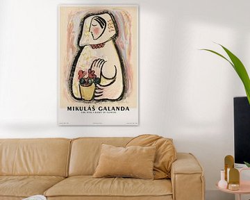 Mikulas Galanda - Meisje met de bloemenmand van Old Masters