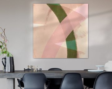 Moderne vormen en lijnen abstracte kunst in pastelkleuren nr 4_2 van Dina Dankers