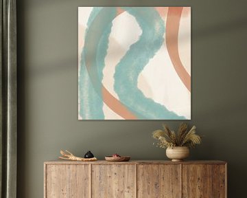 Modern shapes and lines abstract art  in pastel colors no 7_2 by Dina Dankers