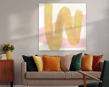 Formes et lignes modernes art abstrait dans des couleurs pastel no 3_1 sur Dina Dankers