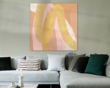 Moderne vormen en lijnen abstracte kunst in pastelkleuren nr. 5_1 van Dina Dankers