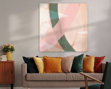 Moderne vormen en lijnen abstracte kunst in pastelkleuren nr. 6_1 van Dina Dankers