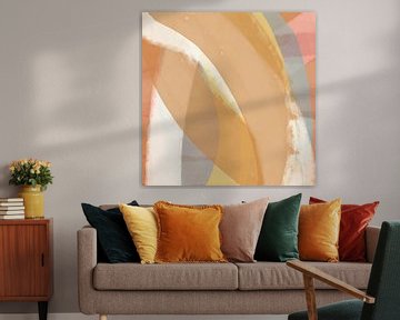 Modern shapes and lines abstract art in pastel colors no 8_1 by Dina Dankers