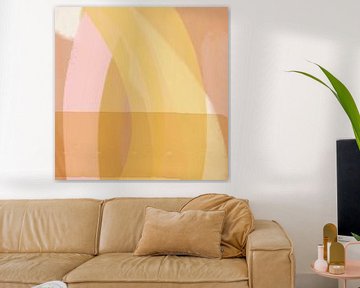 Modern shapes and lines abstract art  in pastel colors no 1 by Dina Dankers
