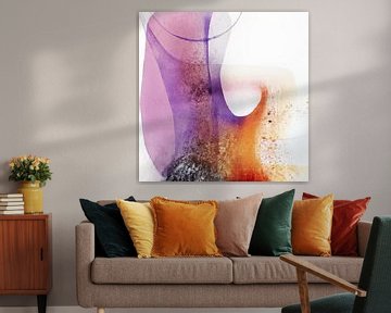Modern abstract in purple and orange by Studio Allee