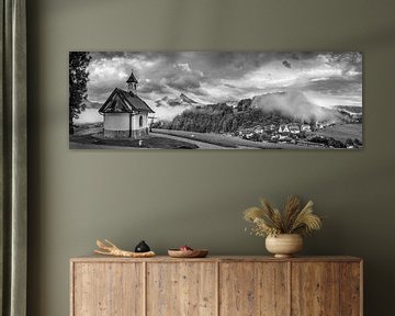 Wolken op de Watzmann in Berchtesgaden in zwart-wit. van Manfred Voss, Zwart-Wit Fotografie