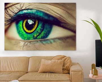 Close-up groen oog van een vrouw Illustratie