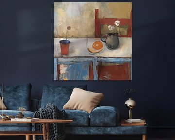Realistisch schilderij "De rode stoel" van Studio Allee