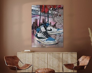 Nike air Jordan 1 Travis Scott x Fragment peinture sur Jos Hoppenbrouwers