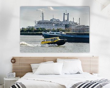 Drei Boote in Rotterdam von Frans Blok