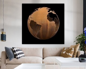 rusty metallic globe by Achim Prill