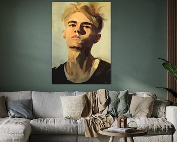 Portrait " The blonde boy" by Carla Van Iersel