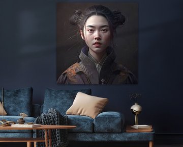 Digitale Kunst: "Asiatisches Mädchen" von Carla Van Iersel