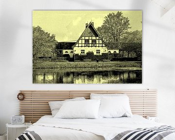 Half-timbered house in the city forest