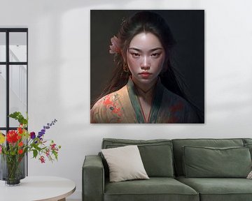 Digital art: "Asian girl" van Carla Van Iersel