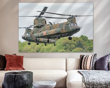 Japanese Boeing CH-47 Chinook transport helicopter. by Jaap van den Berg