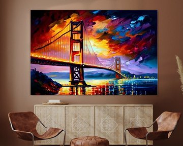 Golden Gate Bridge, inspiriert von Leonid Afremov von Jan Bechtum