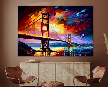 Golden Gate bridge, inspired by Leonid Afremov van Jan Bechtum