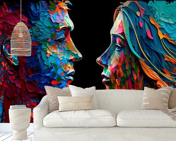 Voorbeeld van het werk in een kamer