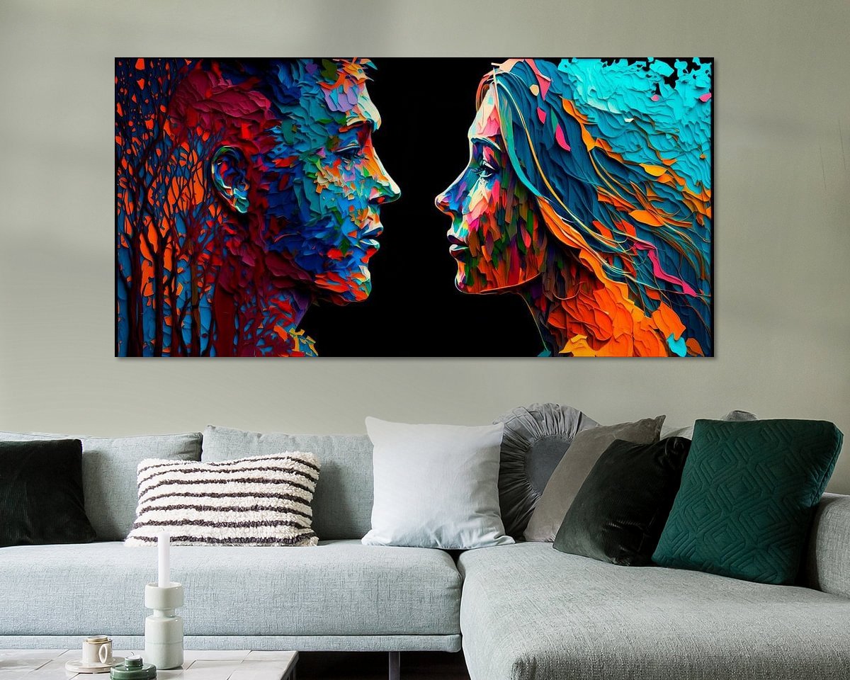 Voorbeeld van het werk in een kamer