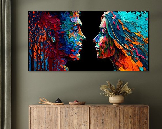 Voorbeeld van het werk in een kamer