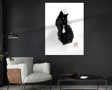 black cat white tie sur Péchane Sumie