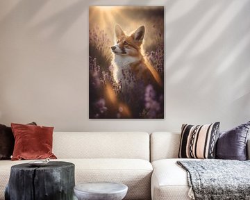 Fox among the lavender morning by Michael_flowersandmacro