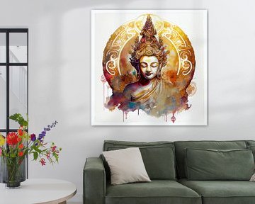 Bouddha aquarelle #7 sur Chromatic Fusion Studio