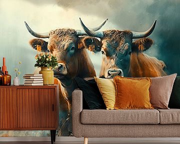 Painting Highlander Cow No. 09 by ARTEO Paintings
