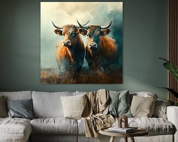 Koeien Schilderij Koeien van ARTEO Schilderijen
