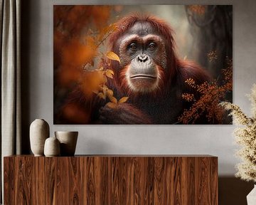 Oerang-oetang aap van Digitale Schilderijen