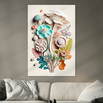 Pilze und Blumen Collage | Art 5
