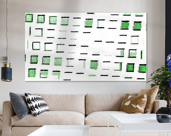 Voorbeeld van het werk in een kamer