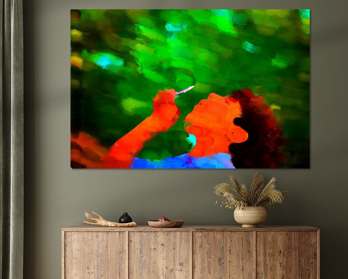 Voorbeeld van het werk in een kamer