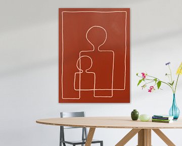 Mère et enfant, ocre rouge/rose des potiers sur Atelier Andrea