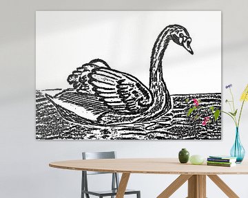 Drawing of a swan by Jose Lok