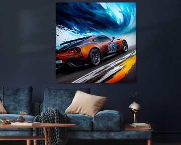 Sports car in a dynamic picture by Jan Bechtum