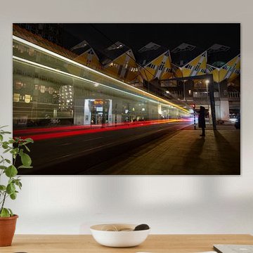 Rotterdam la nuit (Blaak - maisons cubiques)